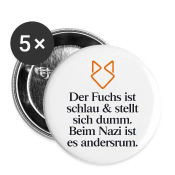 FCK AFD - Zeichen setzen gegen Rechts! NOAFD - Buttons groß 56 mm (5er Pack) - Weiß - Vorne