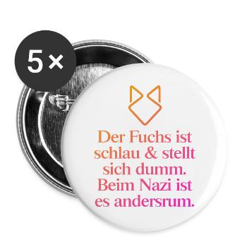 Zeichen setzen gegen Rechts! NOAFD - Buttons groß 56 mm (5er Pack) - Weiß - Vorne