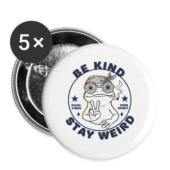 Trippy Festival Be Kind, bleib seltsam, Hippie - Buttons groß 56 mm (5er Pack) - Weiß - Vorne