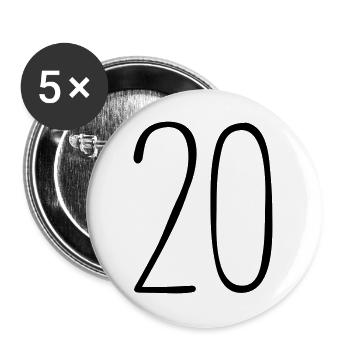 20 - Buttons groß 56 mm (5er Pack) - Weiß - Vorne