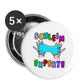 Schleim Kinder Geschenk Slime Hobby basteln - Buttons groß 56 mm (5er Pack) - Weiß - Vorne