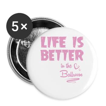 Walzer Paartanz - Buttons groß 56 mm (5er Pack) - Weiß - Vorne