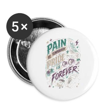 Roller Derby - Buttons groß 56 mm (5er Pack) - Weiß - Vorne