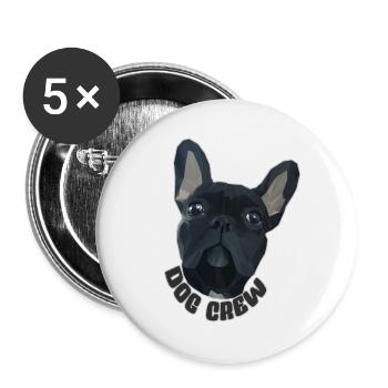 DOG_CREW - Buttons groß 56 mm (5er Pack) - Weiß - Vorne