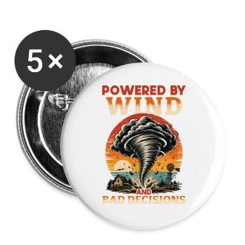 Funny Tornadoes Storms Chasing Meteorology - Buttons groß 56 mm (5er Pack) - Weiß - Vorne