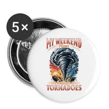 Funny Tornadoes Storms Chasing Meteorology - Buttons groß 56 mm (5er Pack) - Weiß - Vorne