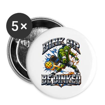 Pickleball Leidenschaft Trendsport Ballsport - Buttons groß 56 mm (5er Pack) - Weiß - Vorne