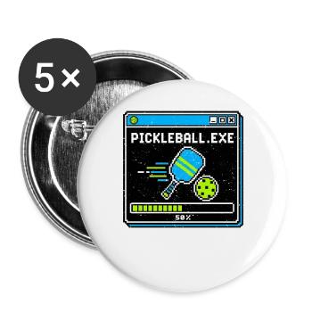 Pickleball Leidenschaft Trendsport Sportler - Buttons groß 56 mm (5er Pack) - Weiß - Vorne