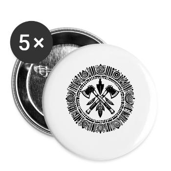 Indianer Ureinwohner Traumfänger Western - Buttons groß 56 mm (5er Pack) - Weiß - Vorne