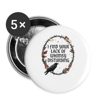 Keine Fantasy verfügbar: Der Rabe und die Monde - Buttons groß 56 mm (5er Pack) - Weiß - Vorne