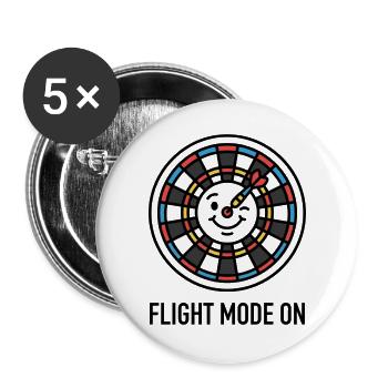 Dart - Flight mode on  - Buttons groß 56 mm (5er Pack) - Weiß - Vorne
