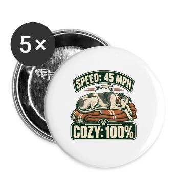 Greyhound Cozy Club Speed & Cozy T-Shirt - Buttons groß 56 mm (5er Pack) - Weiß - Vorne