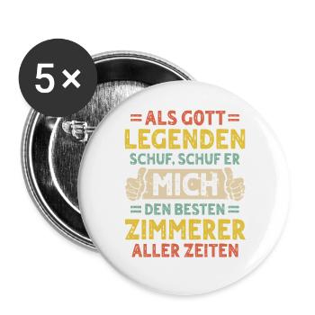 Zimmerer - Buttons groß 56 mm (5er Pack) - Weiß - Vorne