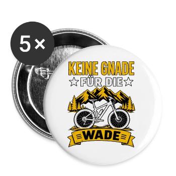 Keine Gnade Für Die Berge Fahrrad Mountainbike MTB - Buttons groß 56 mm (5er Pack) - Weiß - Vorne