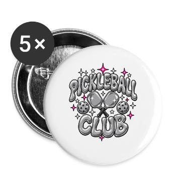 Pickleball Leidenschaft Trendsport Spruch - Buttons groß 56 mm (5er Pack) - Weiß - Vorne