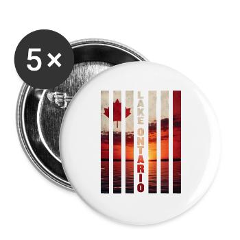 Lake Ontario Sonnenuntergang Flaggen - Buttons groß 56 mm (5er Pack) - Weiß - Vorne