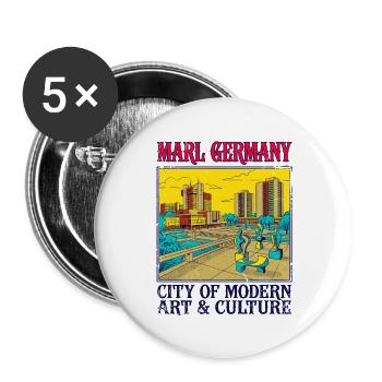 View Marl Germany City Of Modern Art Skyline - Buttons groß 56 mm (5er Pack) - Weiß - Vorne