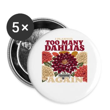 Blumenbauern Schnittblumenzüchter Blumenfarm - Buttons groß 56 mm (5er Pack) - Weiß - Vorne