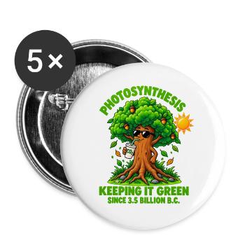 Retro-Eichen-Photosynthese - Buttons groß 56 mm (5er Pack) - Weiß - Vorne