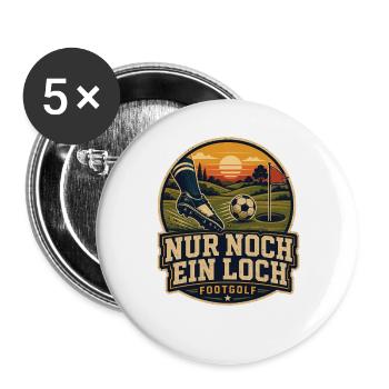 Fußballgolf Nur noch ein Loch - Buttons groß 56 mm (5er Pack) - Weiß - Vorne