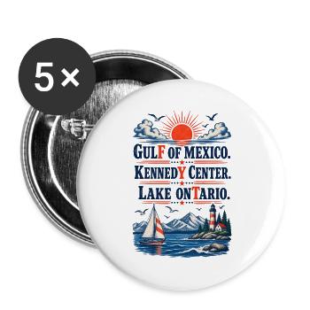 Gulf of Mexico Kennedy Center Lake Ontario Vintage - Buttons groß 56 mm (5er Pack) - Weiß - Vorne