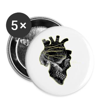 SCHÄDEL ALESSIA ET CETERA - Buttons groß 56 mm (5er Pack) - Weiß - Vorne