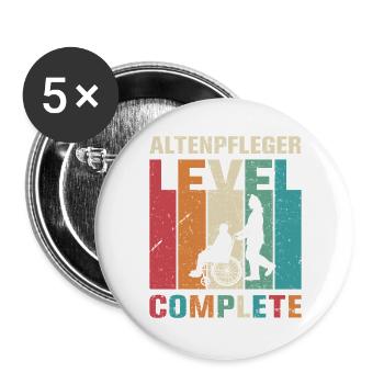 Altenpfleger Geschenk Altenpflege Pflegefachkraft - Buttons groß 56 mm (5er Pack) - Weiß - Vorne
