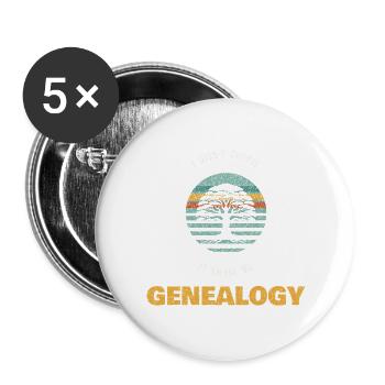 Lustiges Ahnen Shirt Ahnenforscherin Geschenk - Buttons groß 56 mm (5er Pack) - Weiß - Vorne
