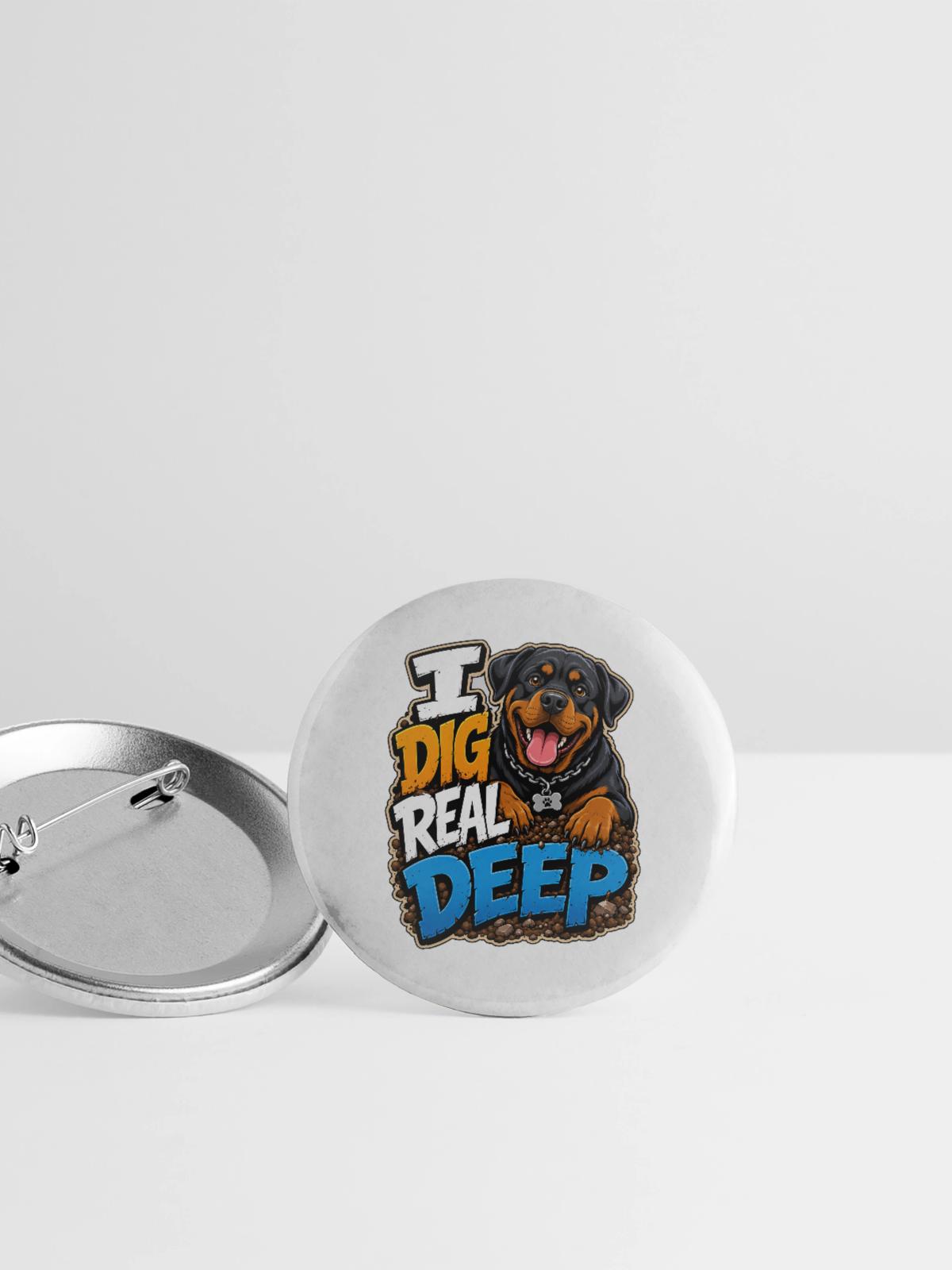 Rottweiler - Buttons groß 56 mm (5er Pack) - Weiß - Vorne