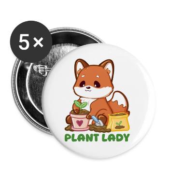 Kleiner Fuchs Pflanzenglück - Buttons groß 56 mm (5er Pack) - Weiß - Vorne