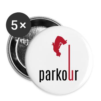 Parkour Red Freerunner Flip Silhouette Graphic - Buttons groß 56 mm (5er Pack) - Weiß - Vorne