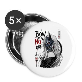 Hannya Maske Anime Girl Dark Wahnsinn Manga - Buttons groß 56 mm (5er Pack) - Weiß - Vorne