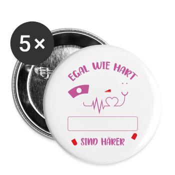 Altenpfleger Geschenk Altenpflege Pflegefachkraft - Buttons groß 56 mm (5er Pack) - Weiß - Vorne