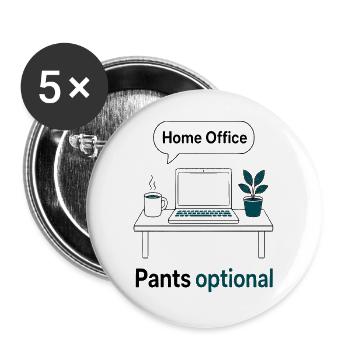 Home Office Pants Optional - Buttons groß 56 mm (5er Pack) - Weiß - Vorne