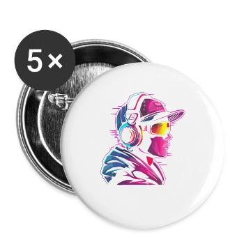 Gamer Vaporwave - Buttons groß 56 mm (5er Pack) - Weiß - Vorne