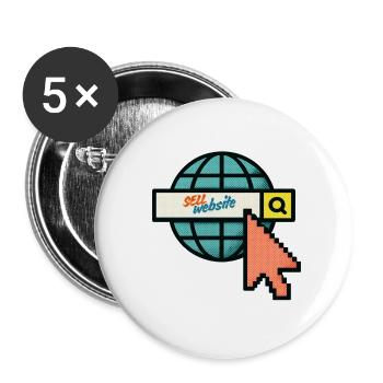 Verkaufen Sie Ihre Website - Buttons groß 56 mm (5er Pack) - Weiß - Vorne