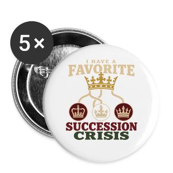 Britische Königsgeschichte Englische Monarchie - Buttons groß 56 mm (5er Pack) - Weiß - Vorne