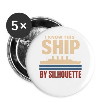 Ozeandampfer Maritime Geschichte Historisches - Buttons groß 56 mm (5er Pack) - Weiß - Vorne