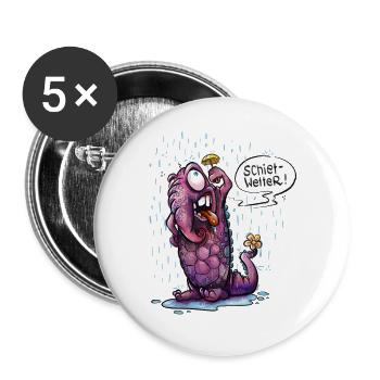 Schietwetter Monster - Buttons groß 56 mm (5er Pack) - Weiß - Vorne