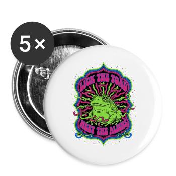 Psychedelisches Musikfestival Lick The Toad Meet The The - Buttons groß 56 mm (5er Pack) - Weiß - Vorne