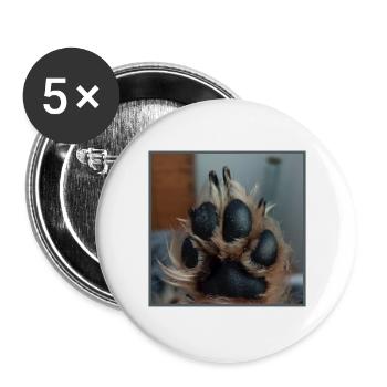 Pfote von unten  - Buttons groß 56 mm (5er Pack) - Weiß - Vorne