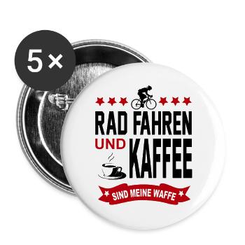 Rad fahren Radfahrer Sport Verein Radrennen - Buttons groß 56 mm (5er Pack) - Weiß - Vorne