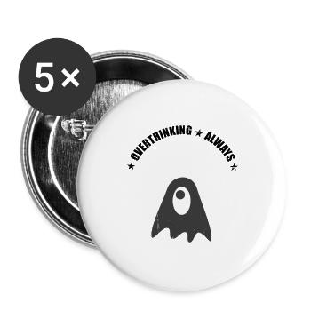 Immer wegschauen – Grunge Cyclops Skate-Geist - Buttons groß 56 mm (5er Pack) - Weiß - Vorne