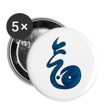 Ying yang - Buttons groß 56 mm (5er Pack) - Weiß - Vorne