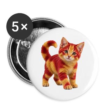 Spanisches Kätzchen - Buttons groß 56 mm (5er Pack) - Weiß - Vorne