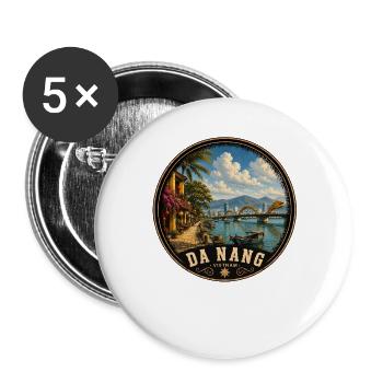 Da Nang Vietnam Urlaub Stadt Strand - Buttons groß 56 mm (5er Pack) - Weiß - Vorne