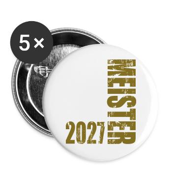 Meister 2027 - Buttons groß 56 mm (5er Pack) - Weiß - Vorne