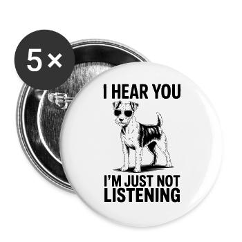 Schnauzer Sprüche Lustiges Schnauzer Geschenk - Buttons groß 56 mm (5er Pack) - Weiß - Vorne
