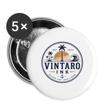 Vintaro Ink  - Buttons groß 56 mm (5er Pack) - Weiß - Vorne