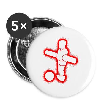 Kickern Tischkicker Kinder Herren Tischfußball - Buttons groß 56 mm (5er Pack) - Weiß - Vorne